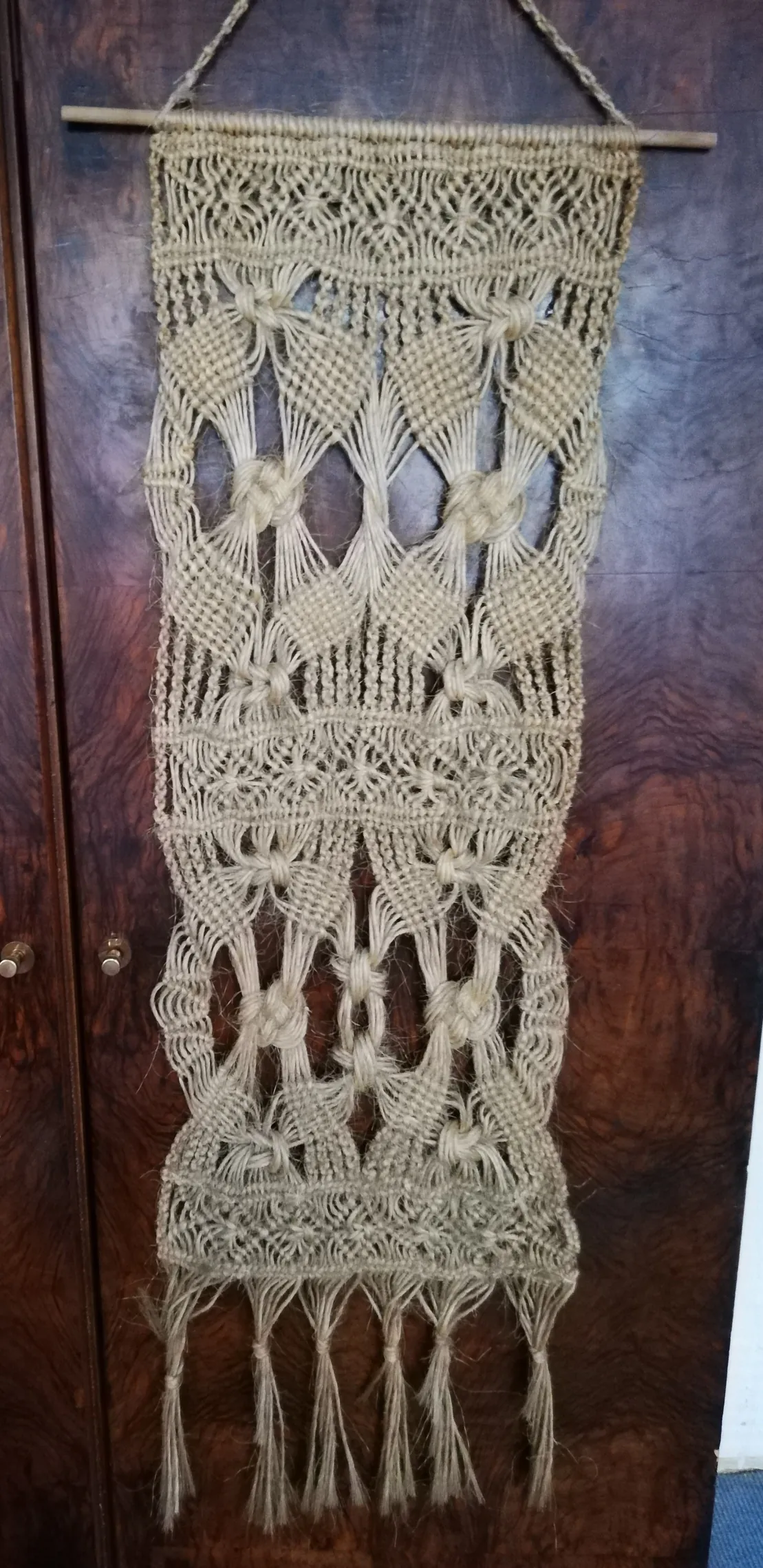 Tapiz de macramé colgante