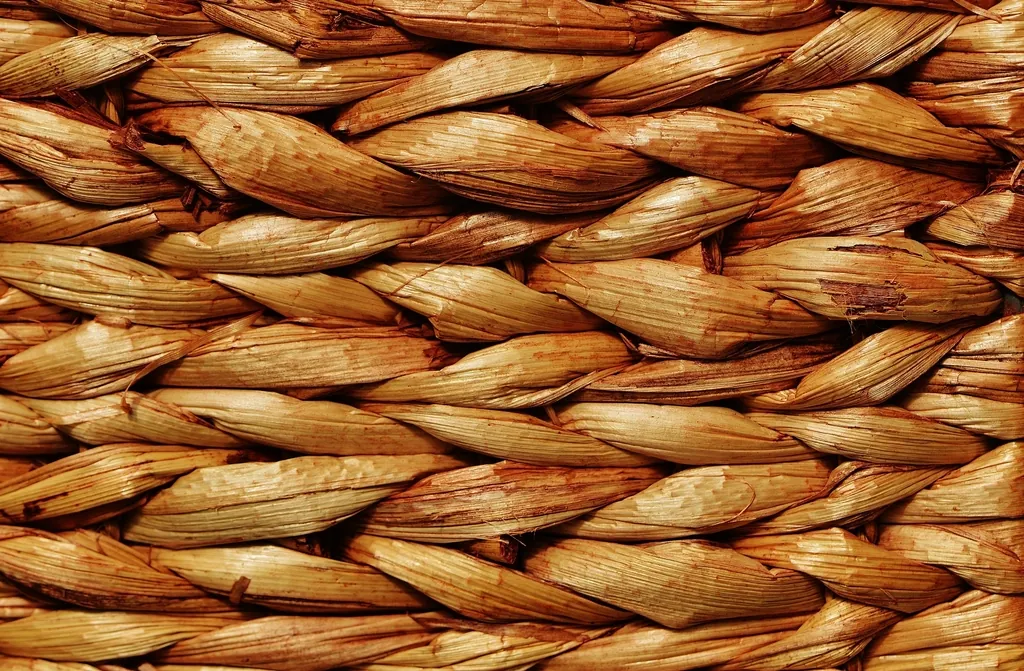 Textura de fibra natural tejida
